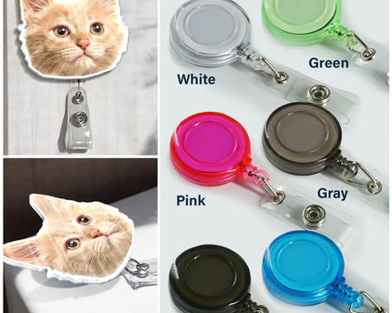 Custom Photo Funny Dog Cat Person Face - Personalized Badge Reel