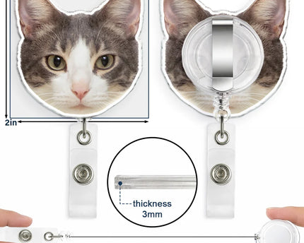 Custom Photo Funny Dog Cat Person Face - Personalized Badge Reel