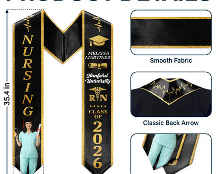 Custom Photo Nursing Graduation - Personalized Stoles
