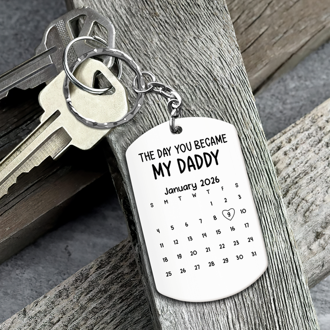 Custom Baby Photo Sketch Line Art Father's Day Gift For New Dad, Husband - Personalized Keychain