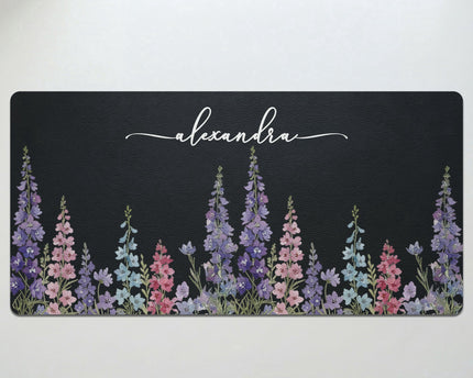 Custom Birth Flower & Name For Her, Coworkers, Friends, Teacher - Personalized Desk Mat