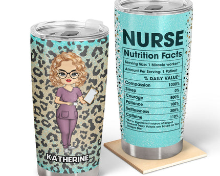 Nurse Nutrition Facts Leopard - Gift For Nurse - Personalized Custom Tumbler