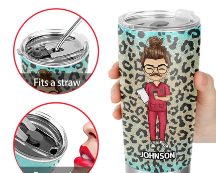Nurse Nutrition Facts Leopard - Gift For Nurse - Personalized Custom Tumbler