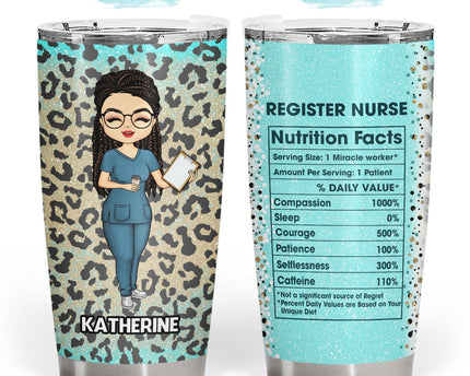 Nurse Nutrition Facts Leopard - Gift For Nurse - Personalized Custom Tumbler