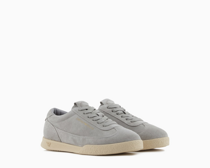 Men's Emporio Leather And Suede Gray Sneakers