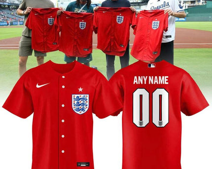 England National Football Team World Cup 2026 Red Baseball Jersey