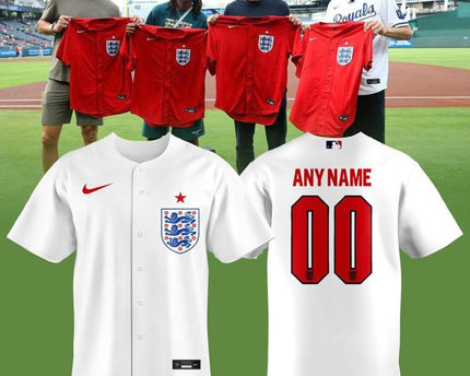 England National Football Team World Cup 2026 White Baseball Jersey