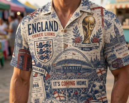 England Three Lions World Cup 2026 Limited Edition Hawaiian Shirt