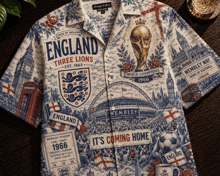England Three Lions World Cup 2026 Limited Edition Hawaiian Shirt