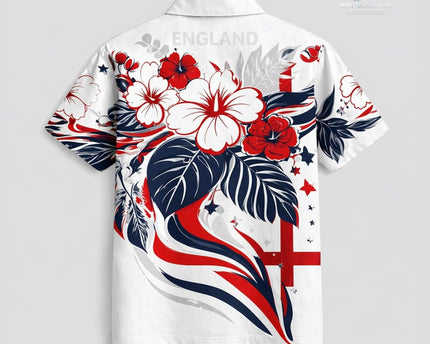 England World Cup 2026 Floral Hawaiian Shirt