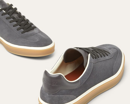 Men's Loro Piana Tennis Walk Obsidian Grey Sneakers