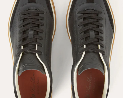 Men's Loro Piana Tennis Walk Black Sneakers