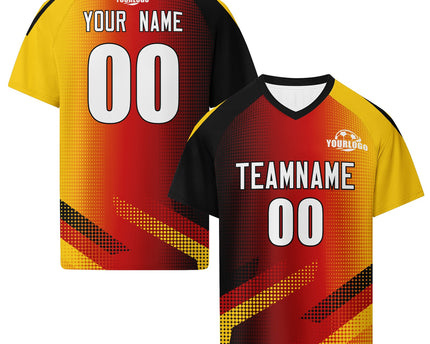 Custom Germany 2026 World Cup Jersey Sneakers Sports Shoes and Hat Combo Offer - Yellow/Red