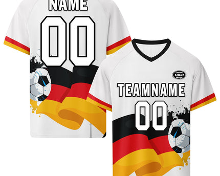 Custom Germany 2026 World Cup Jersey Sneakers Sports Shoes and Hat Combo Offer - White/Black