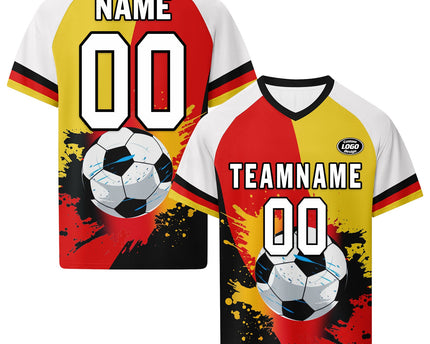 Custom Germany 2026 World Cup Jersey Sneakers Sports Shoes and Hat Combo Offer - Yellow/White