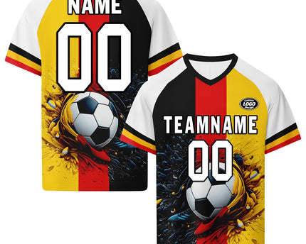 Custom Germany 2026 World Cup Jersey Sneakers Sports Shoes and Hat Combo Offer - Black/Yellow