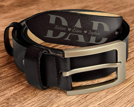 Having You As A Dad - Personalized Engraved Leather Belt