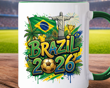 Brazil 2026 Soccer Cup Global Championship Mug, Football Fans Gift