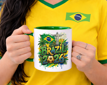Brazil 2026 Soccer Cup Global Championship Mug, Football Fans Gift