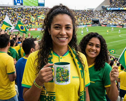 Brazil 2026 Soccer Cup Global Championship Mug, Football Fans Gift
