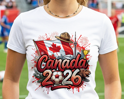 Canada 2026 Soccer Cup Global Championship T-Shirt, Fans Football Tee