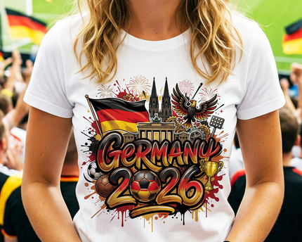 Germany 2026 Soccer Cup Global Championship T-Shirt, Fans Football Tee