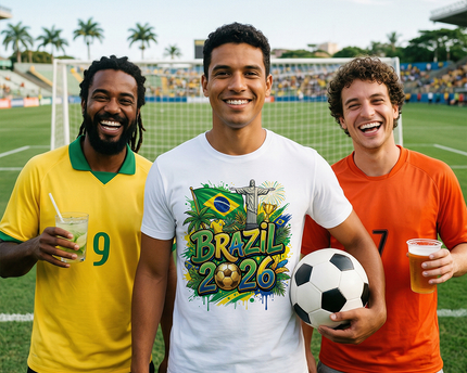 Brazil 2026 Soccer Cup Global Championship T-Shirt, Fans Football Tee