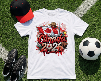 Canada 2026 Soccer Cup Global Championship T-Shirt, Fans Football Tee