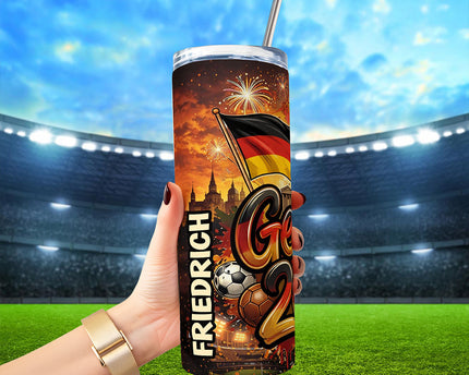 Germany 2026 Soccer Cup Global Championship 20oz Tumbler With Lid and Stainless Steel Straw, Fans Football Gift Cup