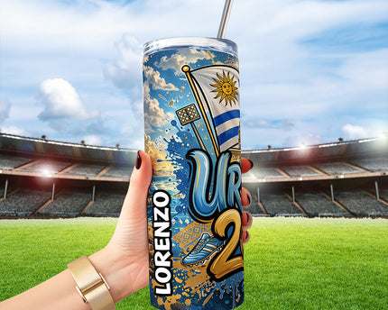 Uruguay 2026 Soccer Cup Global Championship 20oz Tumbler With Lid and Stainless Steel Straw, Fans Football Gift Cup