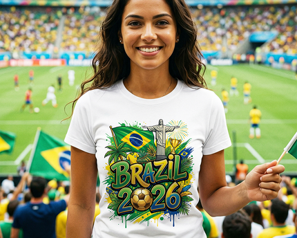 Brazil 2026 Soccer Cup Global Championship T-Shirt, Fans Football Tee