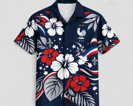 France World Cup 2026 Floral Hawaiian Shirt
