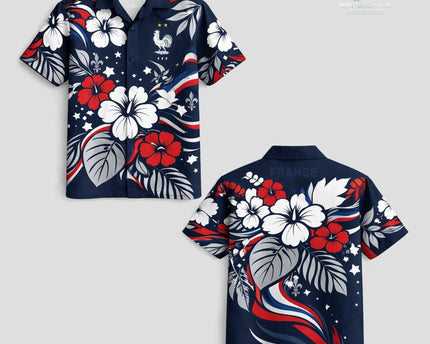 France World Cup 2026 Floral Hawaiian Shirt