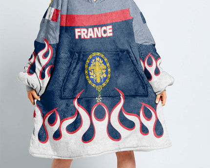 France Snug Hoodie Flag & Coat Of Arms 1905-1953 Fire Hockey Style
