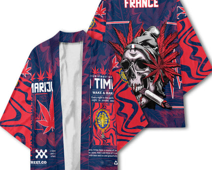 France Kimono Flag & Coat Of Arms 1905-1953 Fire Marijuanas Style