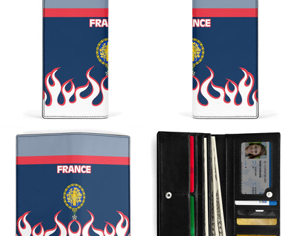 France Leather Wallet Flag & Coat Of Arms 1905-1953 Fire Hockey Style