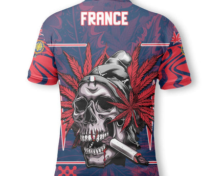 France Polo Shirt Flag & Coat Of Arms 1905-1953 Fire The Leaf Style