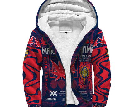 France Sherpa Hoodie Flag & Coat Of Arms 1905-1953 Fire The Leaf Style