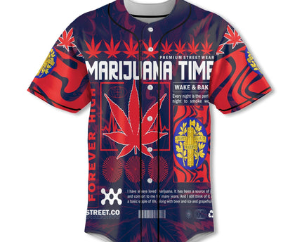 France Baseball Jersey Flag & Coat Of Arms Marijuanas Style