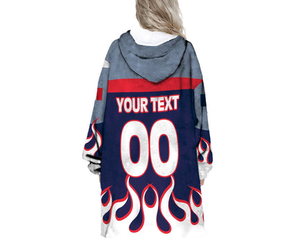 France Snug Hoodie Flag & Coat Of Arms Fire Hockey Style