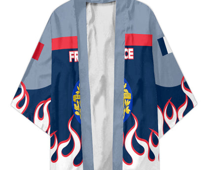 France Kimono Flag & Coat Of Arms Fire Hockey Style