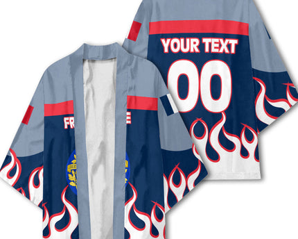 France Kimono Flag & Coat Of Arms Fire Hockey Style