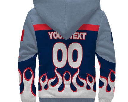 France Sherpa Hoodie Flag & Coat Of Arms Fire Hockey Style
