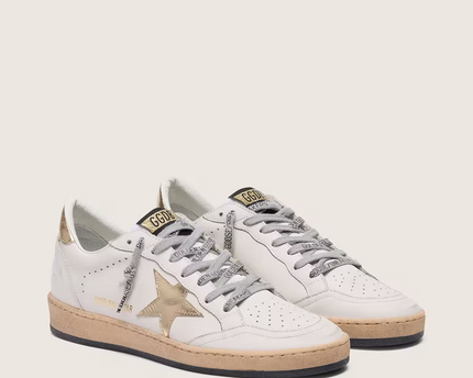 Men's Golden Goose Ball Star Gold Laminated Star Sneakers