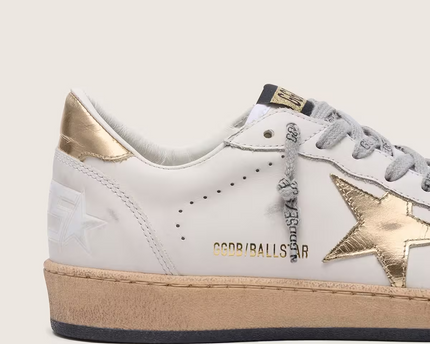 Men's Golden Goose Ball Star Gold Laminated Star Sneakers