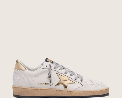 Men's Golden Goose Ball Star Gold Laminated Star Sneakers