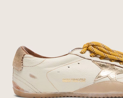 Men's Golden Goose Deluxe Brand Super-Star Gold Star And Beige Sneakers