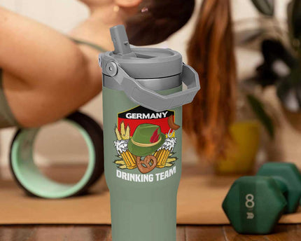 Germany Drinking Team Flip Straw Tumbler Germany Beer Festivals Oktoberfest Alpine hat Barley