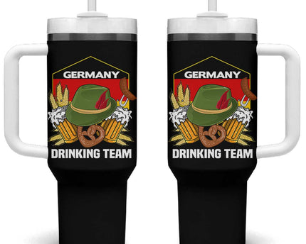 Germany Drinking Team Tumbler With Handle Germany Beer Festivals Oktoberfest Alpine hat Barley