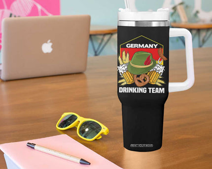 Germany Drinking Team Tumbler With Handle Germany Beer Festivals Oktoberfest Alpine hat Barley